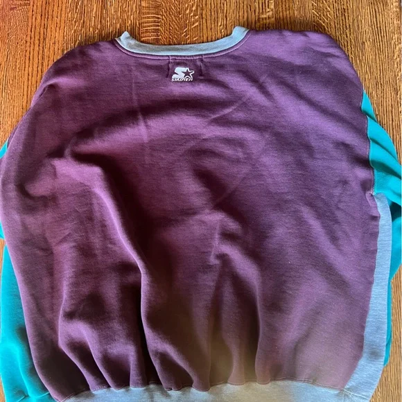 STARTER Gray & Teal Mighty Ducks Logo Crewneck Sweatshirt